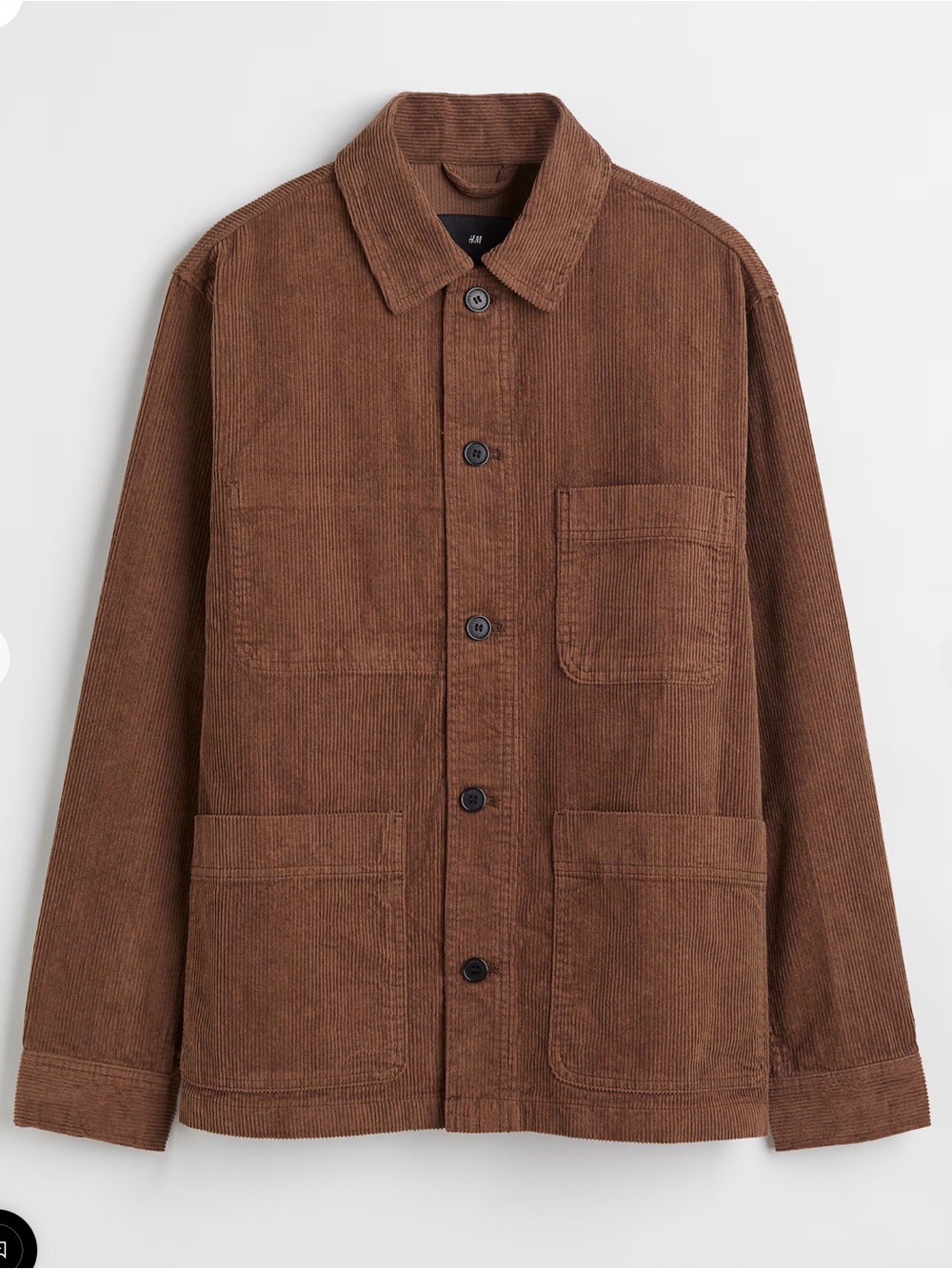 **H&M *** Mens Brown button down  Chore Corduroy Overshirt/ Shacket